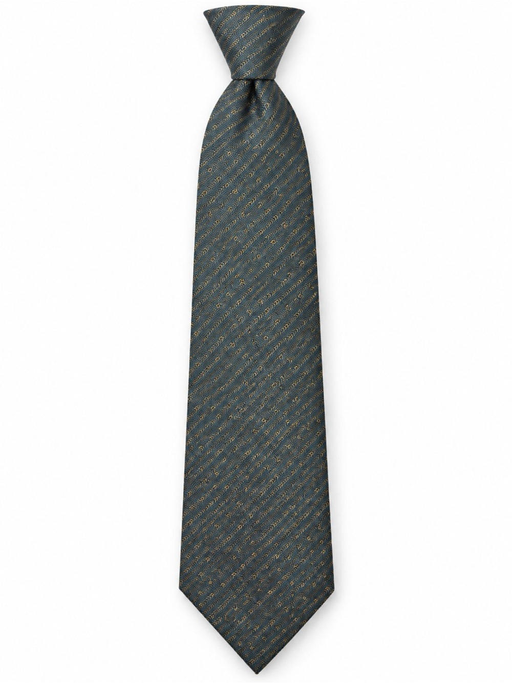 Ivy Classic Men's Teal Patterned Silk Tie